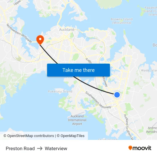 Preston Road to Waterview map