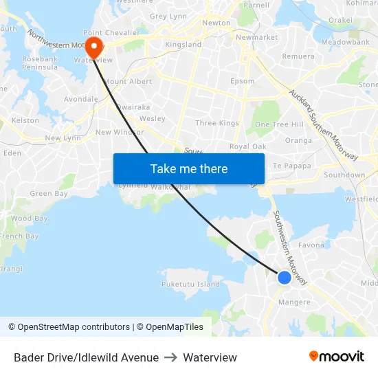 Bader Drive/Idlewild Avenue to Waterview map