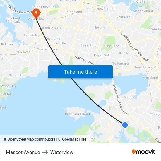 Mascot Avenue to Waterview map