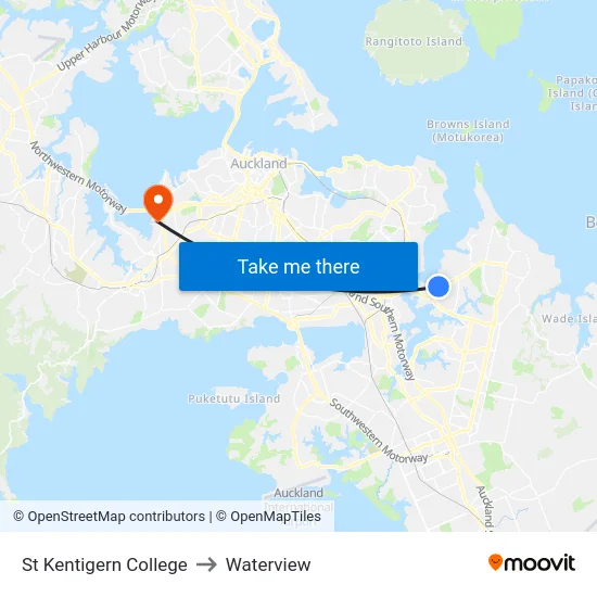 St Kentigern College to Waterview map