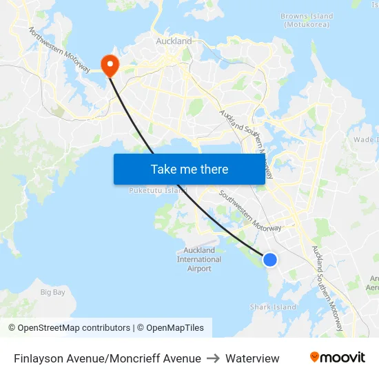 Finlayson Avenue/Moncrieff Avenue to Waterview map