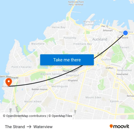 The Strand to Waterview map