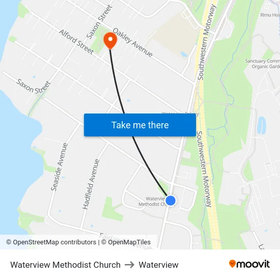 Waterview Methodist Church to Waterview map
