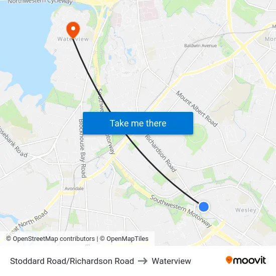 Stoddard Road/Richardson Road to Waterview map