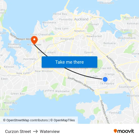 Curzon Street to Waterview map