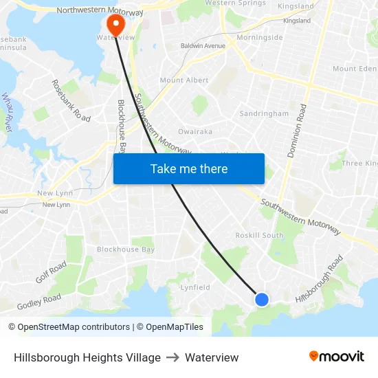 Hillsborough Heights Village to Waterview map