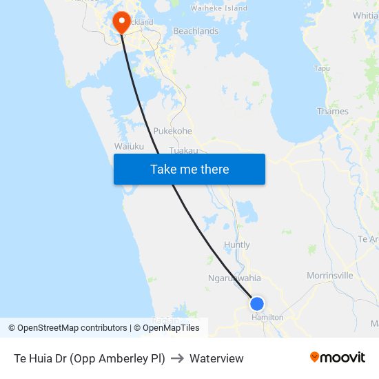 Te Huia Dr (Opp Amberley Pl) to Waterview map