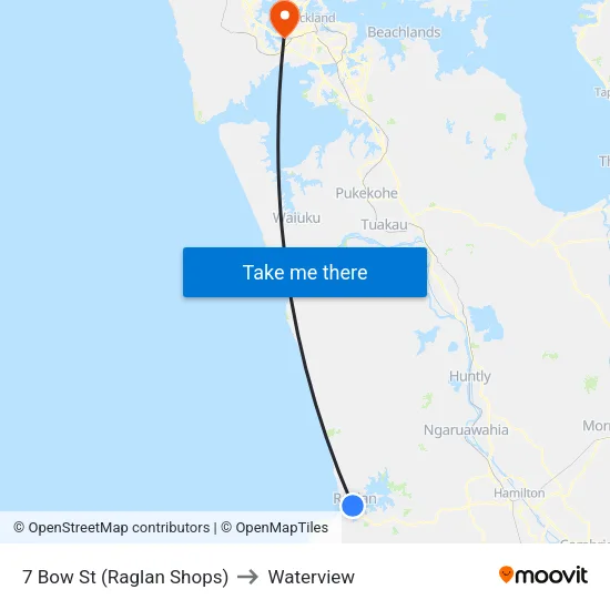 7 Bow St, Raglan (Town Centre) to Waterview map