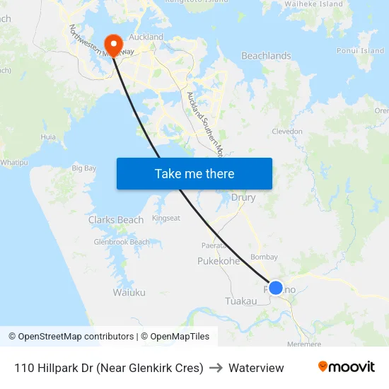 110 Hillpark Dr, Pokeno (Near Glenkirk Cres) to Waterview map