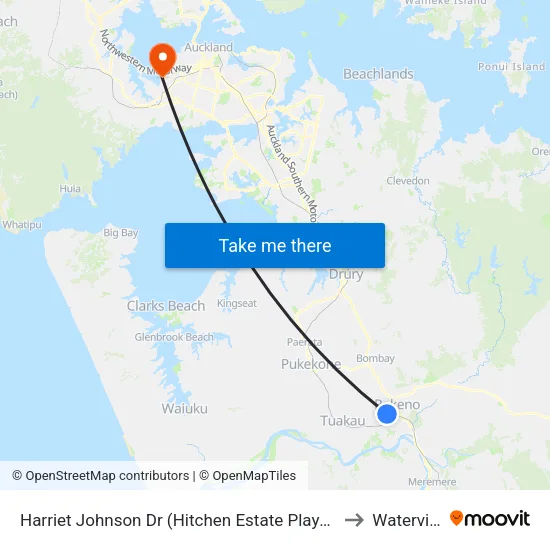 Harriet Johnson Dr, Pokeno (Hitchen Estate Playground) to Waterview map
