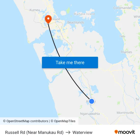 Russell Rd, Huntly (Near Manukau Rd) to Waterview map