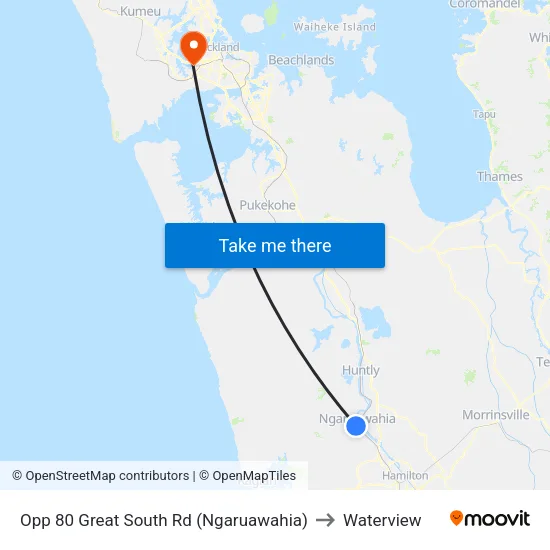 Opp 80 Great South Rd, Ngaruawahia to Waterview map