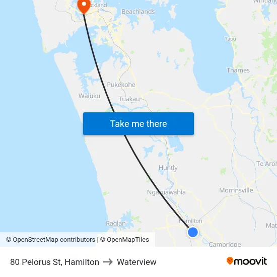 80 Pelorus St, Hamilton to Waterview map
