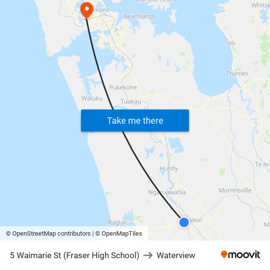 5 Waimarie St (Fraser High School) to Waterview map