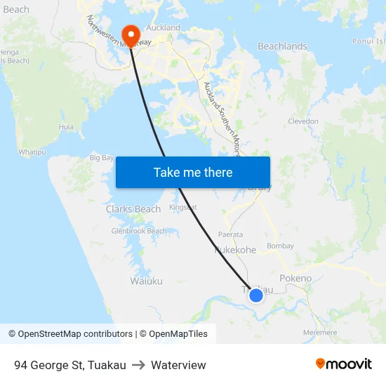 94 George St, Tuakau to Waterview map