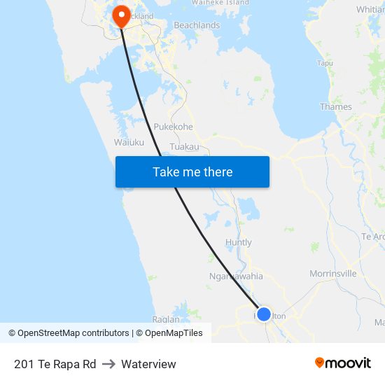 201 Te Rapa Rd to Waterview map