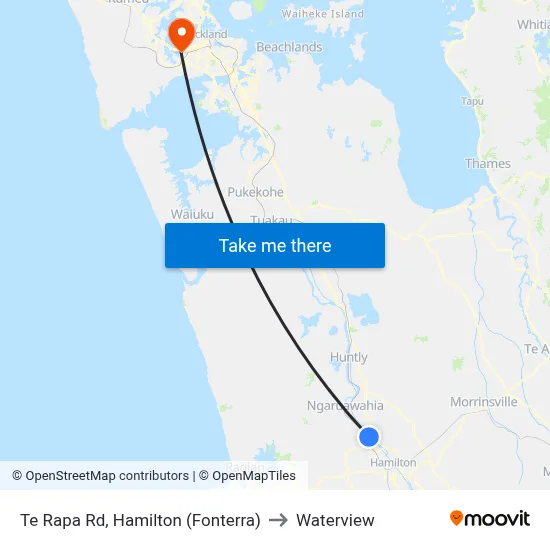 Te Rapa Rd, Hamilton (Fonterra) to Waterview map