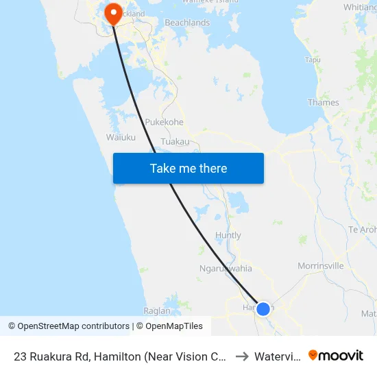 23 Ruakura Rd, Hamilton (Near Vision College) to Waterview map