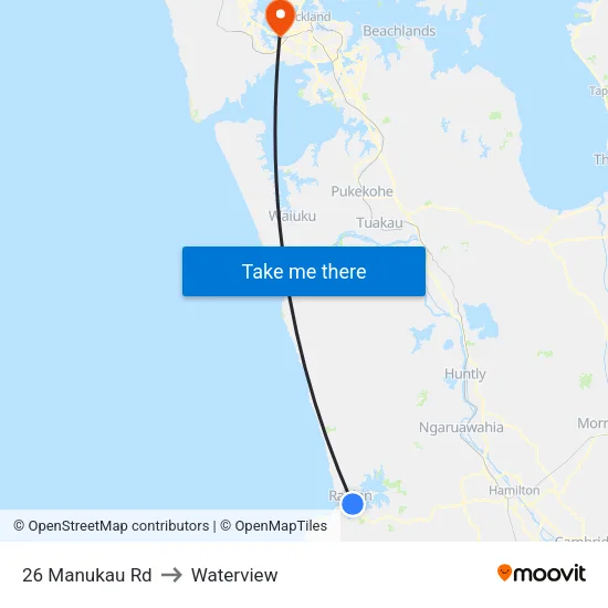 26 Manukau Rd, Raglan to Waterview map