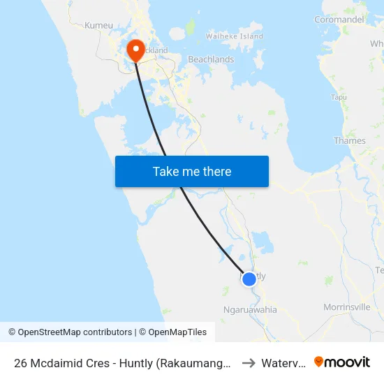 26 Mcdaimid Cres, Huntly (Rakaumanga School) to Waterview map