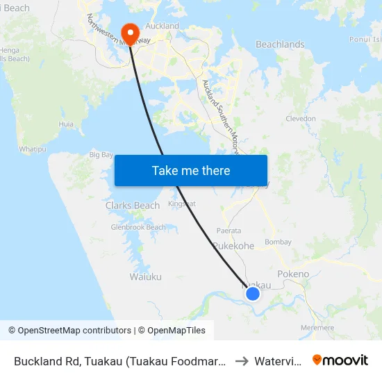 Buckland Rd, Tuakau (Tuakau Foodmarket) to Waterview map