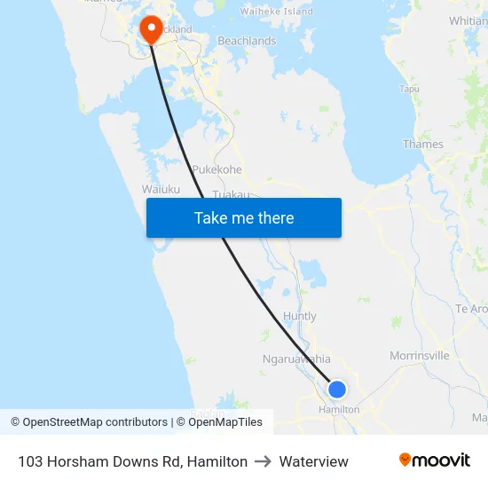 103 Horsham Downs Rd, Hamilton to Waterview map