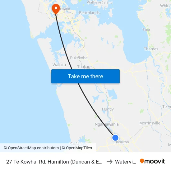 27 Te Kowhai Rd, Hamilton (Duncan & Ebbott) to Waterview map