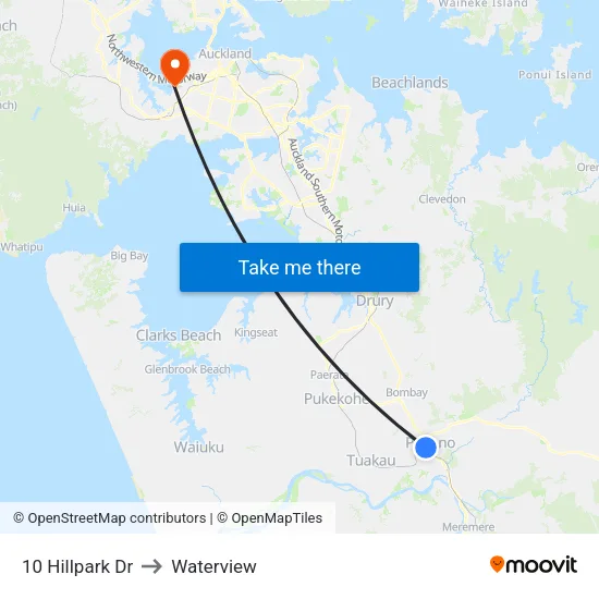10 Hillpark Dr, Pokeno to Waterview map