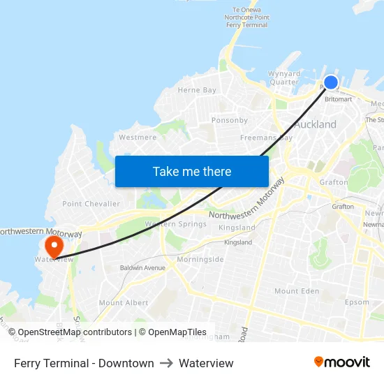 Ferry Terminal - Downtown to Waterview map