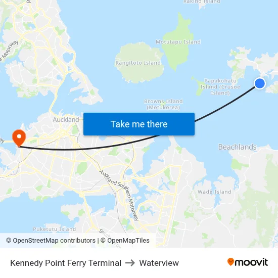 Kennedy Point Ferry Terminal to Waterview map