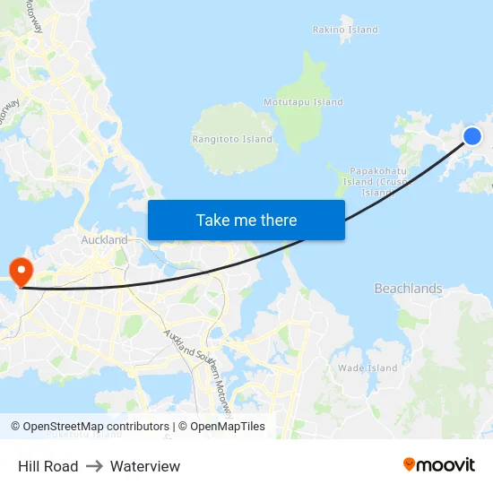 Hill Road to Waterview map