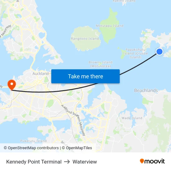 Kennedy Point Terminal to Waterview map