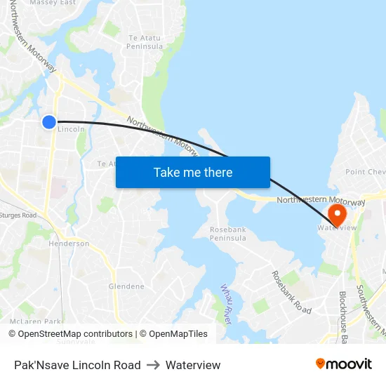 Pak'Nsave Lincoln Road to Waterview map