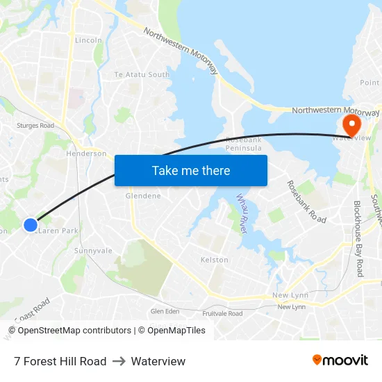 7 Forest Hill Road to Waterview map