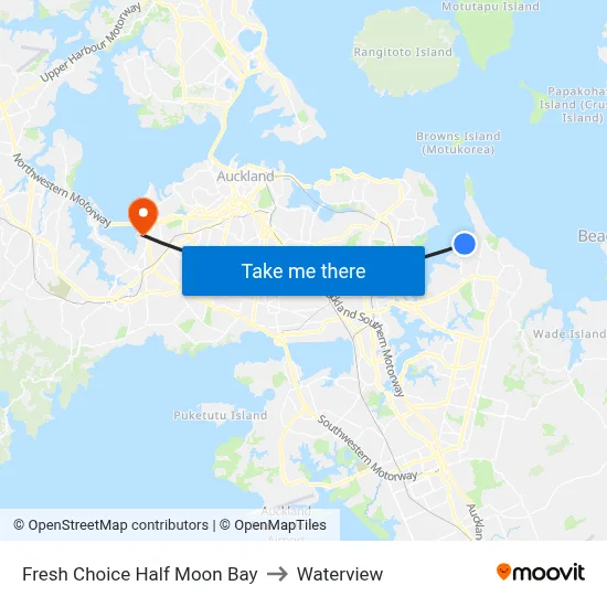 Fresh Choice Half Moon Bay to Waterview map