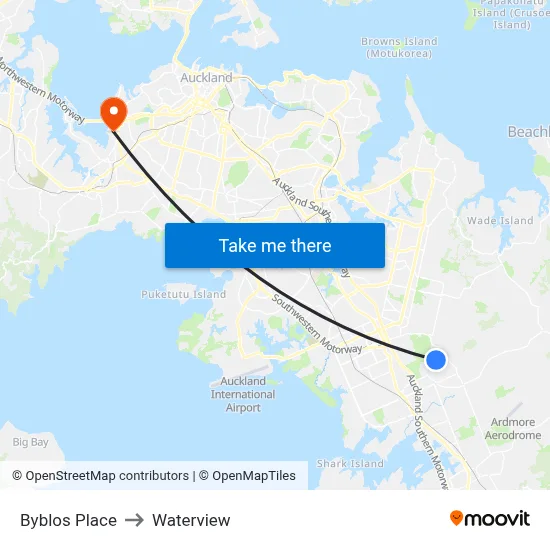 Byblos Place to Waterview map