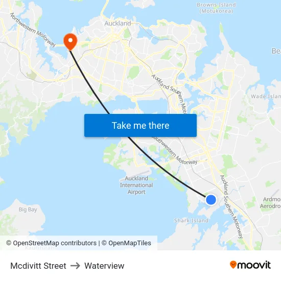 Mcdivitt Street to Waterview map
