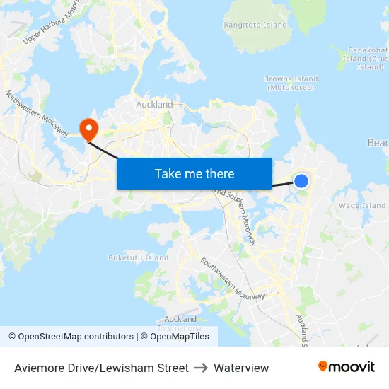 Aviemore Drive/Lewisham Street to Waterview map