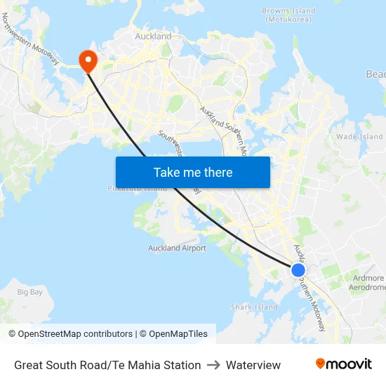 Great South Road/Te Mahia Station to Waterview map
