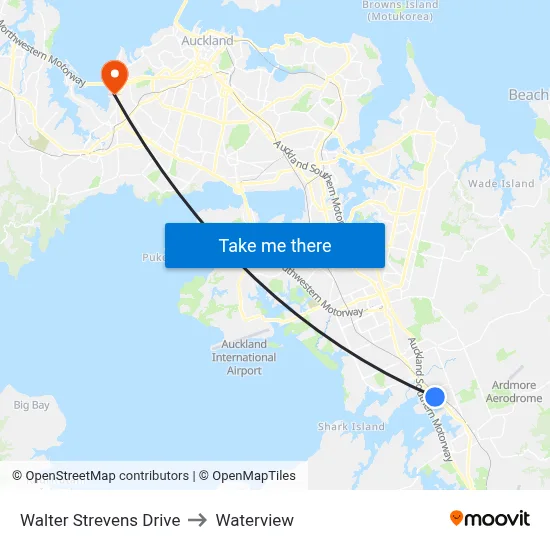 Walter Strevens Drive to Waterview map