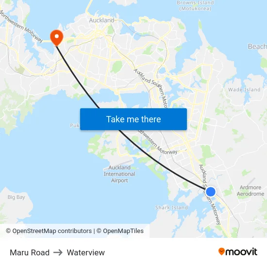 Maru Road to Waterview map