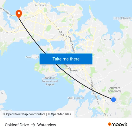 Oakleaf Drive to Waterview map