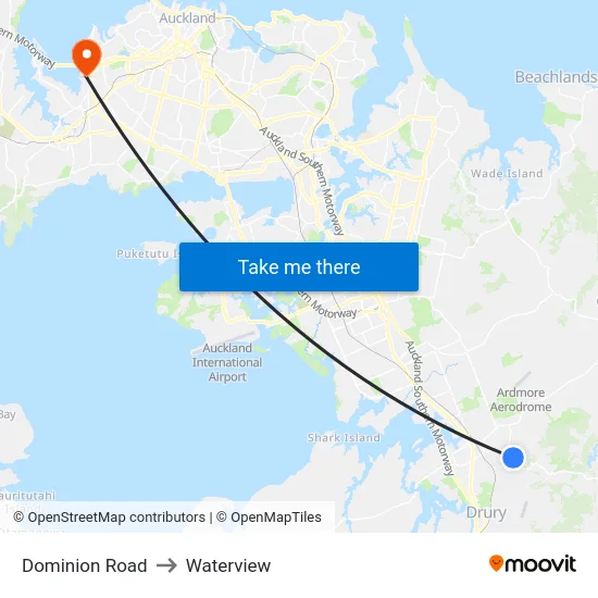 Dominion Road to Waterview map