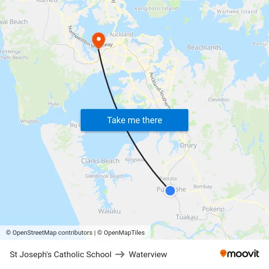 St Joseph's Catholic School to Waterview map