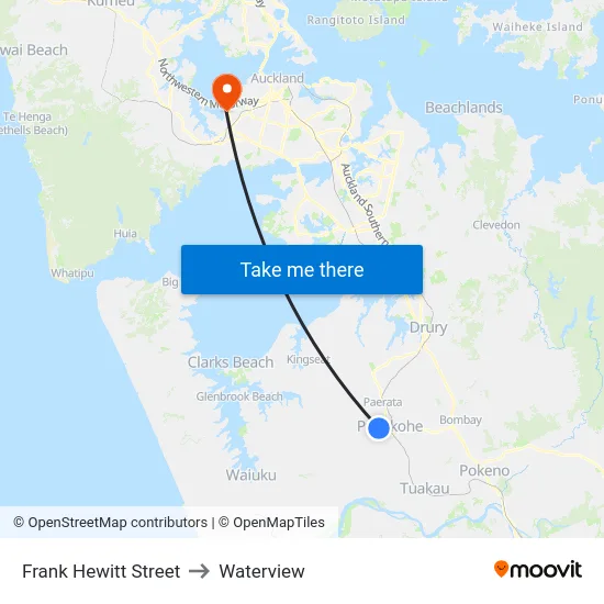 Frank Hewitt Street to Waterview map