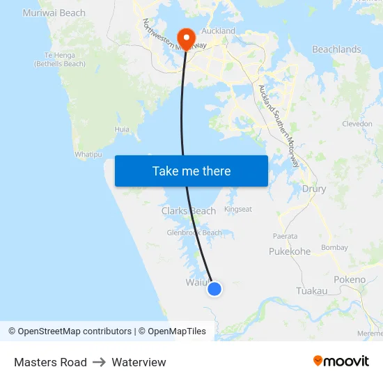 Masters Road to Waterview map