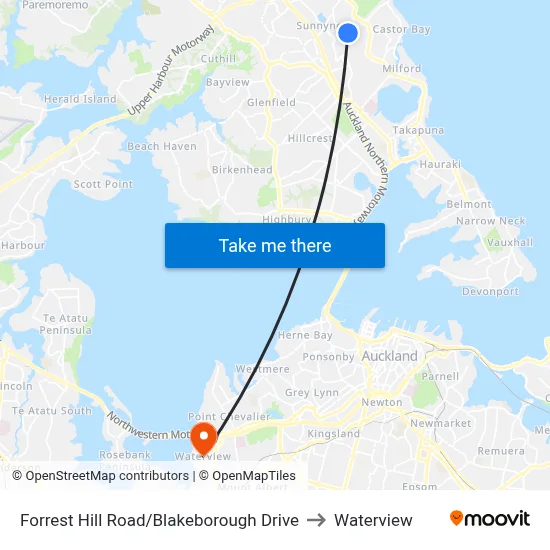Forrest Hill Road/Blakeborough Drive to Waterview map