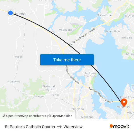 St Patricks Catholic Church to Waterview map