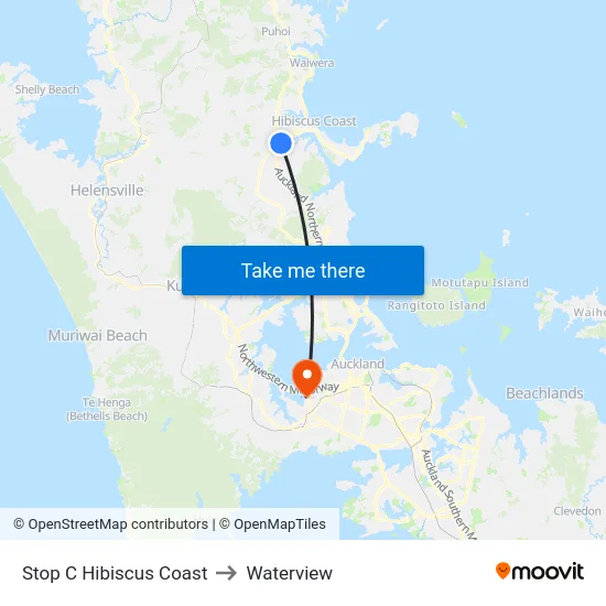 Stop C Hibiscus Coast to Waterview map
