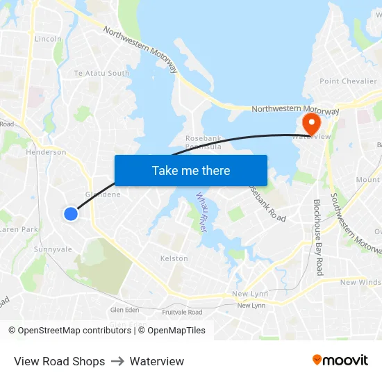 View Road Shops to Waterview map